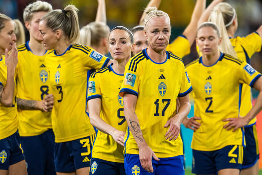 Kosovare Asllani and Caroline Seger of Sweden