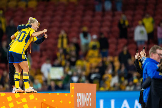 Hanna Bennison of Sweden celebrates as she poses for a photo