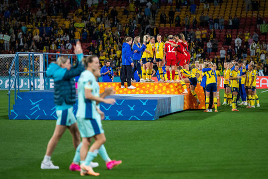 Players of Sweden celebrate
