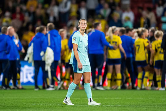 Courtney Nevin of Australia looks dejected