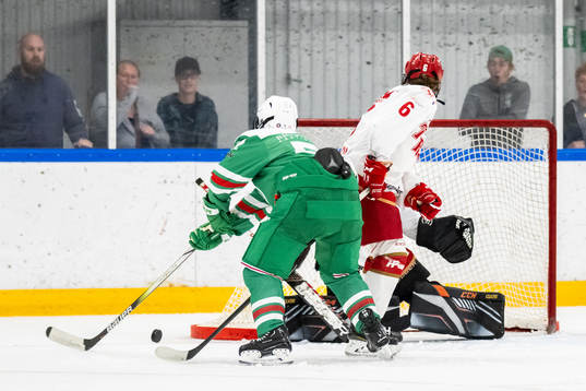 Rögles Emilia Rydell trycker in 1-1 målet i matchens