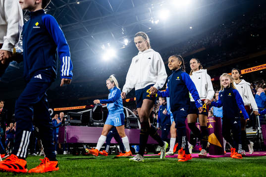 Irene Paredes of Spain enter the pitch