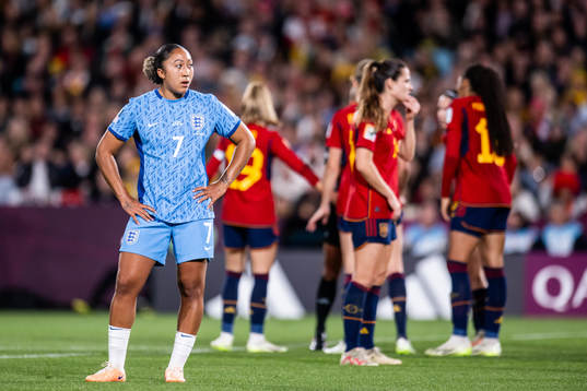 Lauren James of England looks dejected