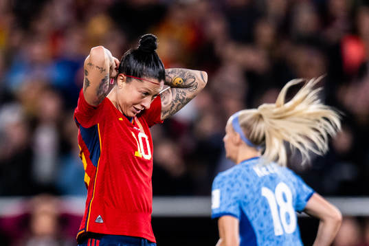 Jennifer Hermoso of Spain looks dejected