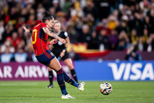 Jennifer Hermoso of Spain with a penalty shoot