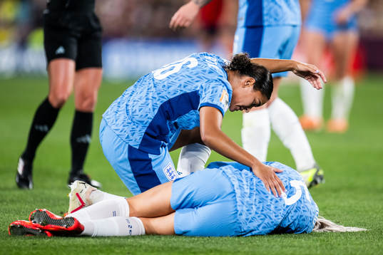 Alex Greenwood of England in pain