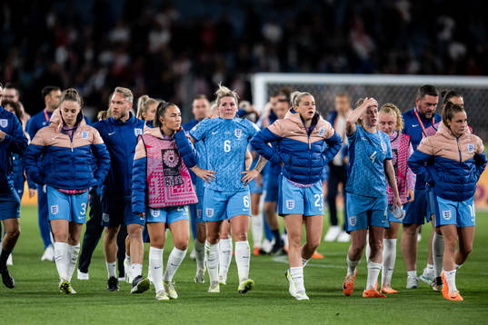 Players of England looks dejected