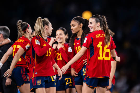 Maria Perez of Spain celebrates