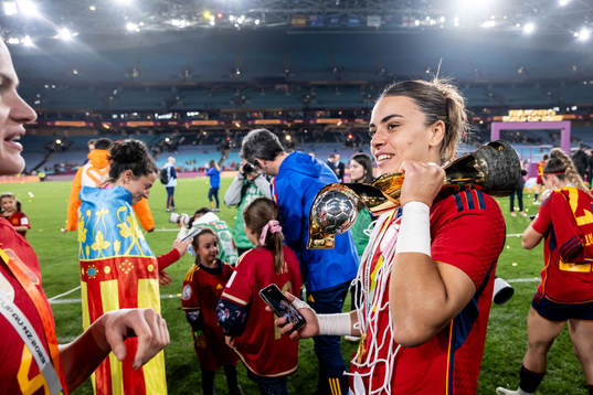Goalkeeper Misa Rodriguez of Spain celebrates with the