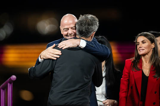 FIFA president Gianni Infantino and Head coach Jorge Vilda