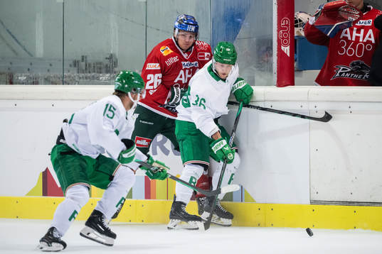 Samuel Soramies of Augsburger Panther and Valtteri Viljanen