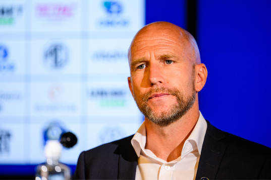 Malmö FFs tränare Henrik Rydström på presskonferensen