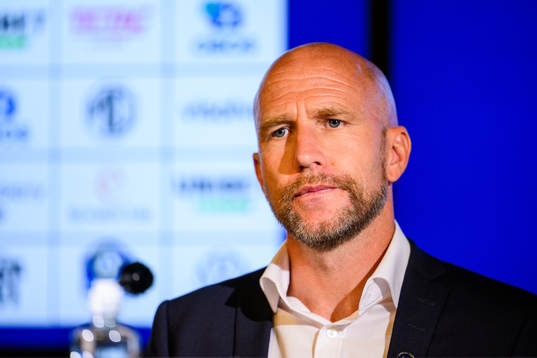 Malmö FFs tränare Henrik Rydström på presskonferensen