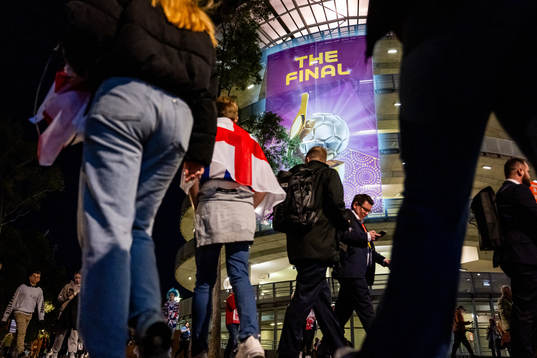 A sign that reads ”The Final” is seen outside the