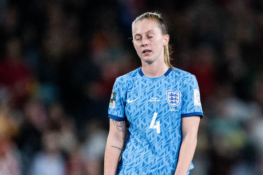 Keira Walsh of England looks dejected
