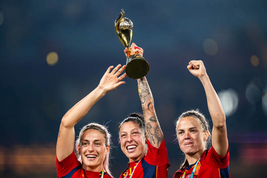 Alexia Putellas, Jennifer Hermoso and Laia Codina of Spain