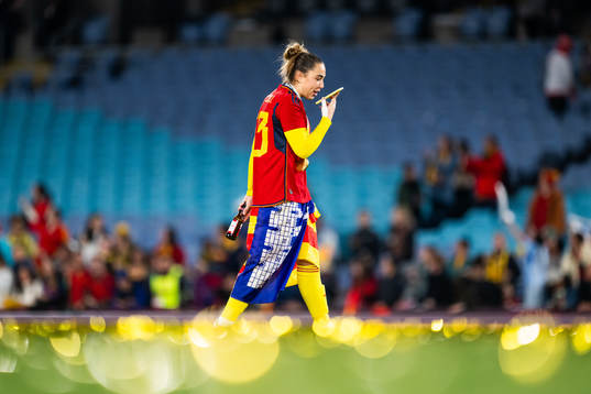 goalkeeper Cata Coll of Spain talks