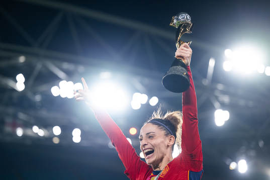 Esther Gonzalez of Spain celebrates with the trophy