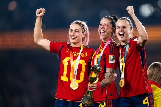 Alexia Putellas, Jennifer Hermoso and Irene Paredes of