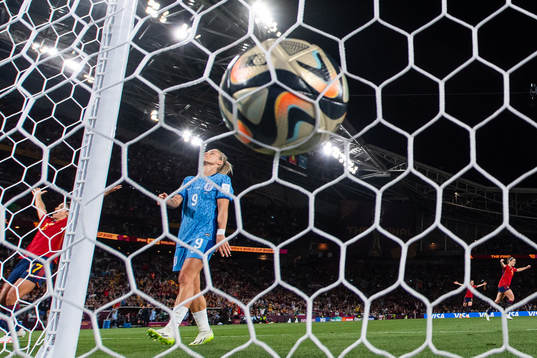 Rachel Daly of England looks dejected