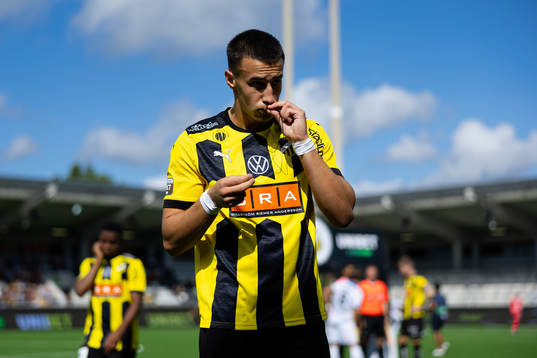 Häckens Srdjan Hrstic innan fotbollsmatchen i Allsvenskan