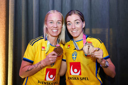 Caroline Seger and Linda Sembrant of Sweden