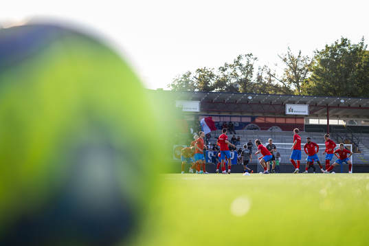 Helsingborgs spelare värmer upp