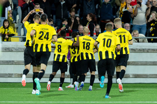 Ibrahim Sadiq of Häcken celebrates