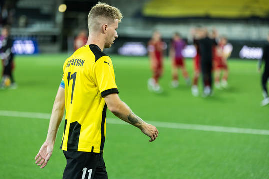 Samuel Gustafson of Häcken looks dejected