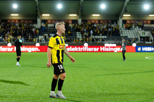 Mikkel Rygaard Jensen of Häcken looks dejected
