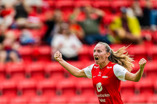 Marit Bratberg Lund of Brann celebrates