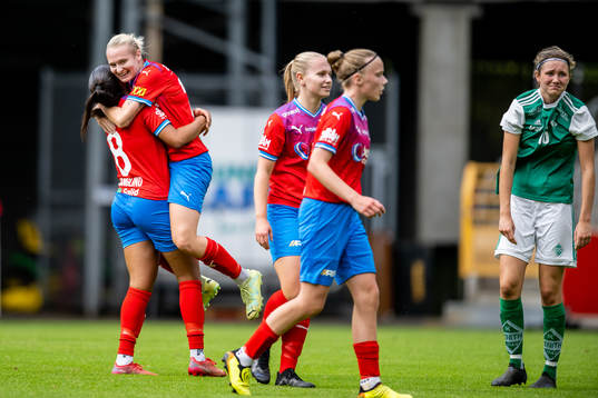 Helsingborgs Ebba Manglind och Maya Waltersson  jublar