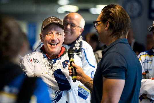 Leksands tränare Björn Hellkvist innan ishockeymatchen i