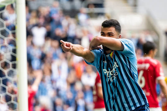 Djurgårdens Musa Qurbanli jublar