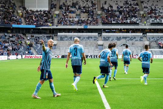 Djurgårdens Magnus Eriksson jublar