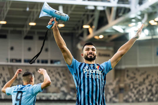 Djurgårdens Musa Qurbanli jublar