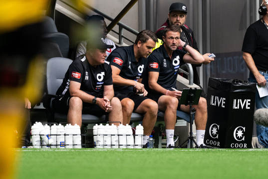 Degerfors tränare Andreas Holmberg och tränare Tobias