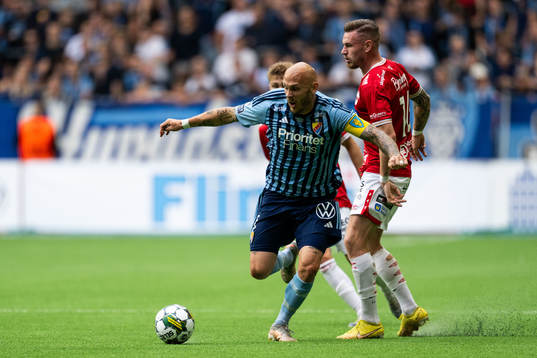 Djurgårdens Magnus Eriksson och Degerfors Rasmus Örqvist