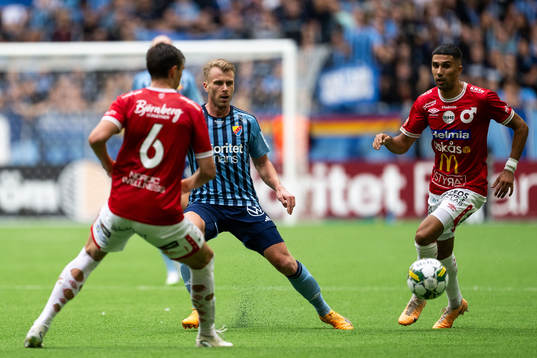 Djurgårdens Rasmus Schuller och Degerfors Elyas Bouzaiene