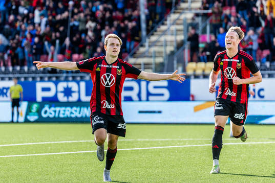 Östersunds Simon Marklund jublar