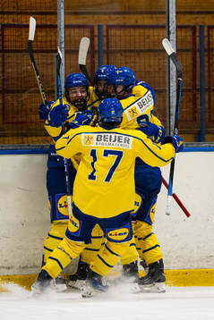 Sveriges Rocky Langvardt jublar med Eric Nilsson och Torkel