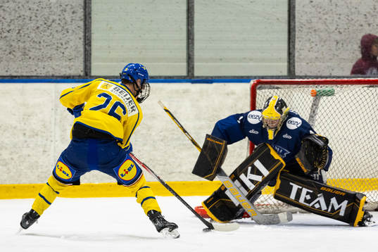 Sveriges Eric Nilsson gör 7-4 målet