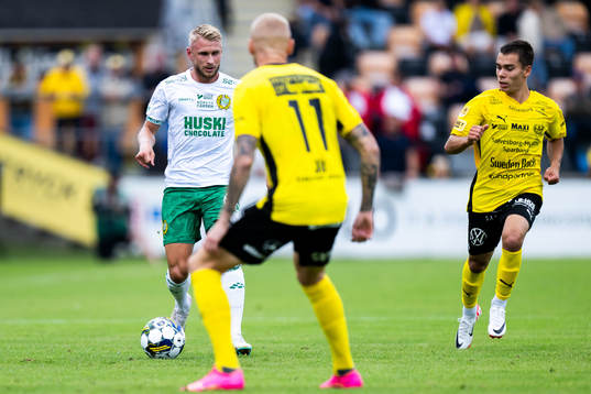 Hammarbys Simon Strand och Mjällbys Adam Ståhl