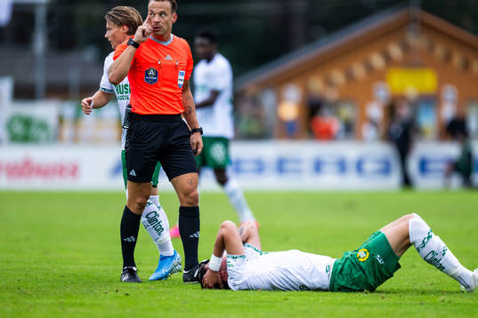 Domare Kristoffer Karlsson och Hammarbys Viktor Djukanovic