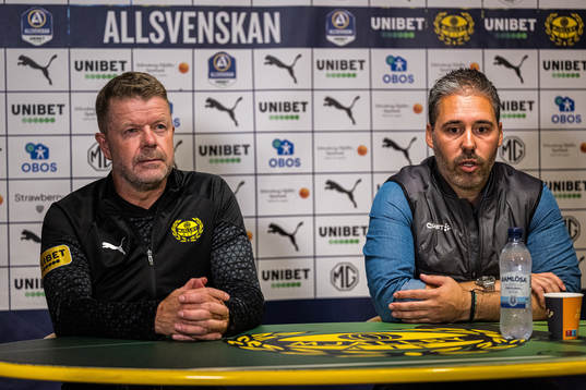 Mjällbys tränare Anders Torstensson och Hammarbys