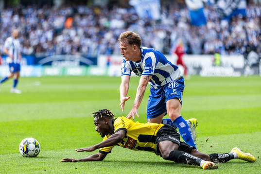 Häckens Ibrahim Sadiq och IFK Göteborgs Sebastian Hausner
