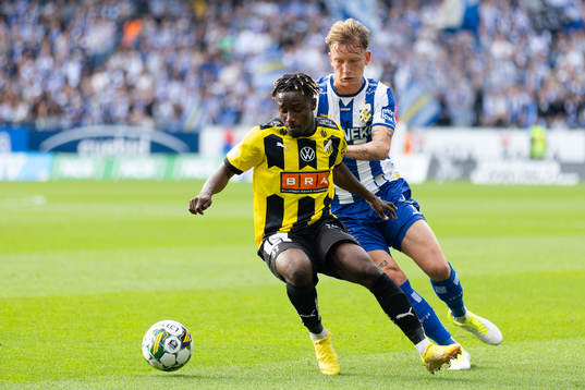 Häckens Ibrahim Sadiq och IFK Göteborgs Sebastian Hausner