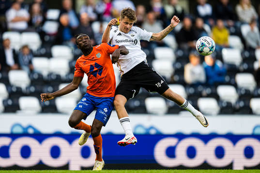 John Kitolano of Aalesund and Carl Johan Holse of Rosenborg
