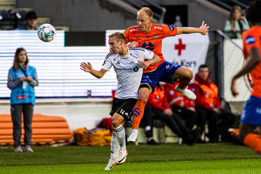 Emil Frederiksen of Rosenborg and Martin Ramsland of