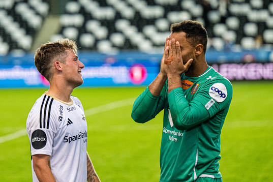 Carl Johan Holse of Rosenborg and Sten Michael Grytebust of
